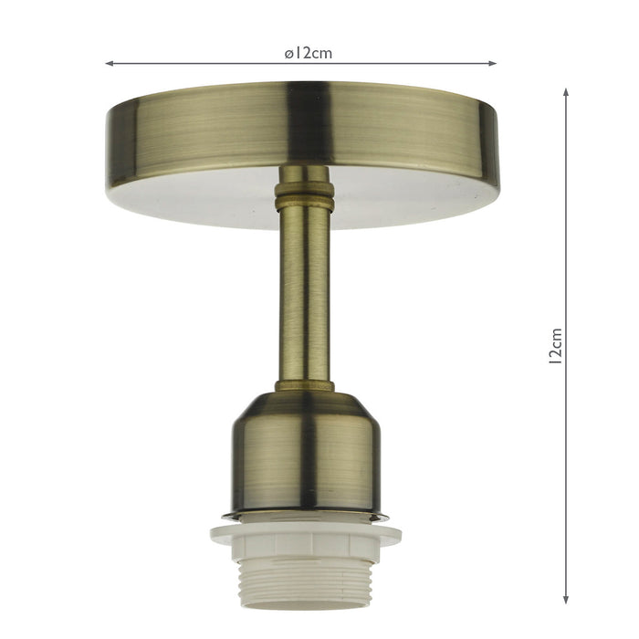 Dar Lighting SF0175 1 Light Semi Flush Suspension Antique Brass Bracket Only • SF0175
