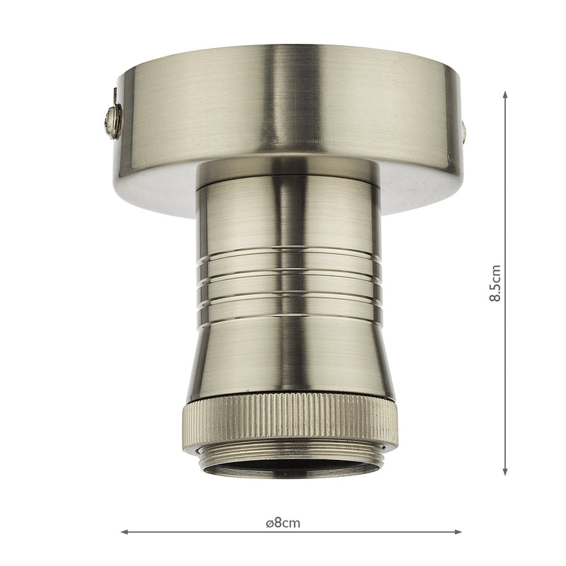 Dar Lighting E27 Semi Flush Bracket Antique Chrome • SFB4861