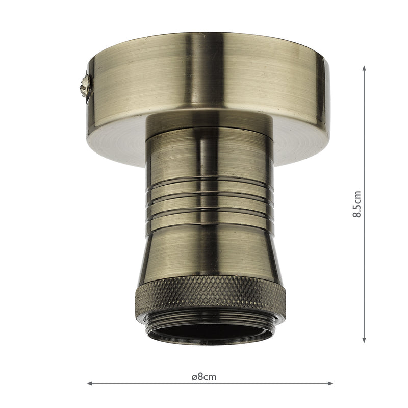 Dar Lighting E27 Semi Flush Bracket Antique Brass • SFB4875