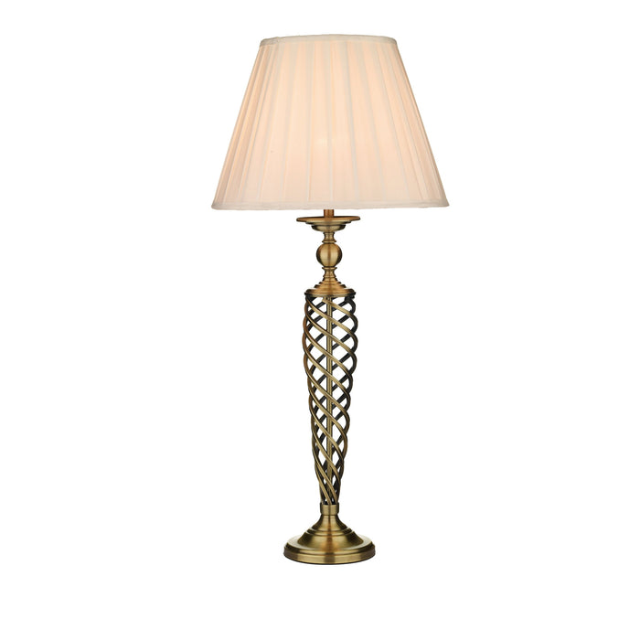 Dar Lighting Siam Table Lamp Antique Brass With Shade • SIA4275