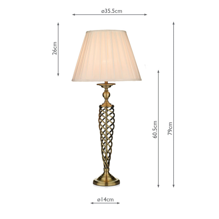 Dar Lighting Siam Table Lamp Antique Brass With Shade • SIA4275