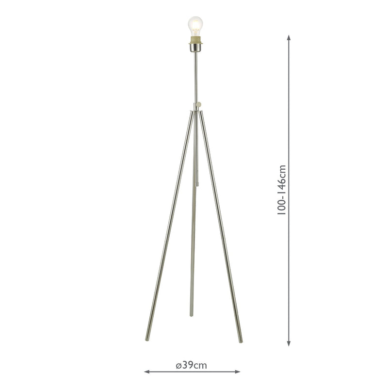 Dar Lighting Skate Tripod Floor Lamp Polished Chrome Base Only • SKA4950