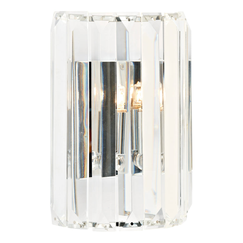 Dar Lighting Sketch Wall Light Polished Chrome Crystal • SKE0750
