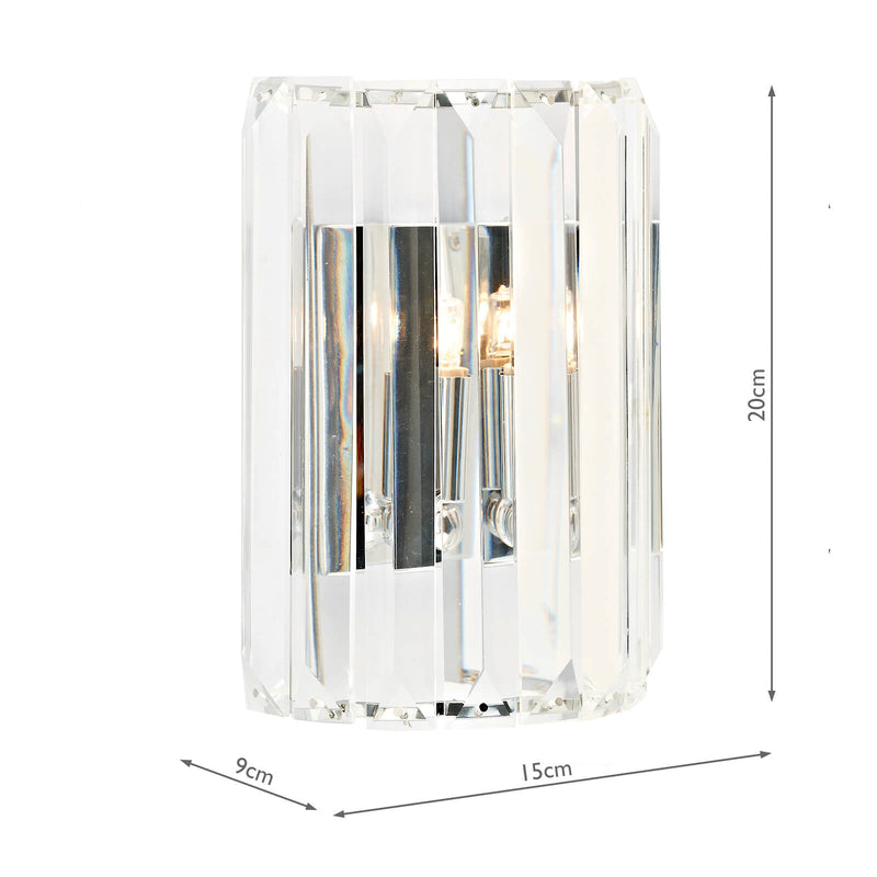 Dar Lighting Sketch Wall Light Polished Chrome Crystal • SKE0750