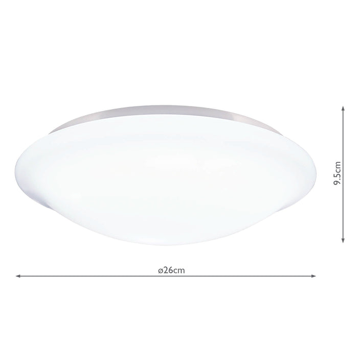 Dar Lighting Sky Bathroom Flush White Acrylic IP44 • SKY522