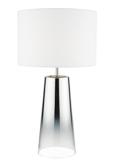 Dar Lighting Smokey Table Lamp Clear & Chrome Ombre Glass With Shade • SMO4250