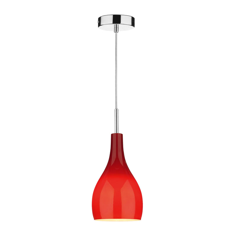 Dar Lighting Soho 1 Light Pendant Red • SOH0125