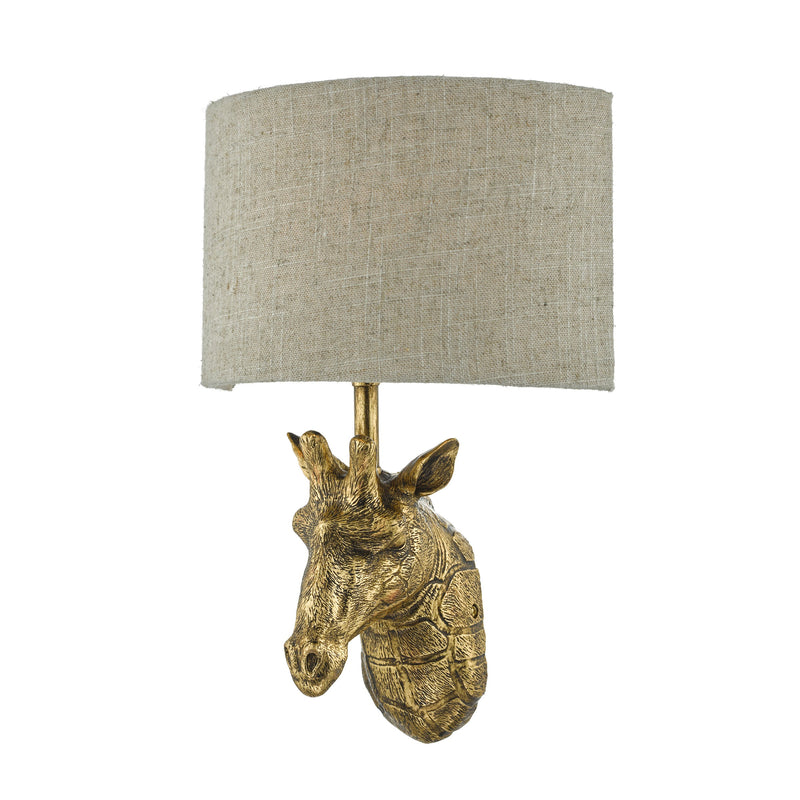 Dar Lighting Sophie Giraffe Wall Light Gold With Shade • SOP0735