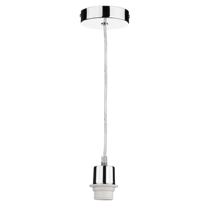 Dar Lighting 1 Light Polished Chrome E27 Suspension With Clear Cable • SP65