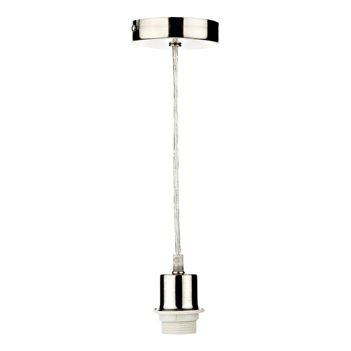 Dar Lighting 1 Light Satin Chrome E27 Suspension With Clear Cable • SP68