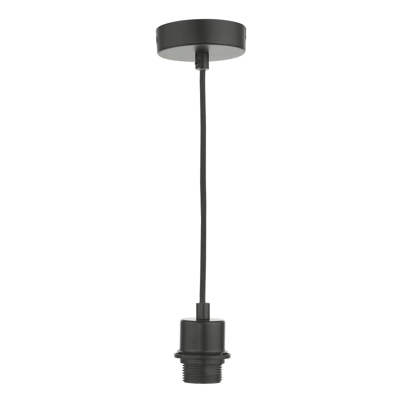 Dar Lighting 1 Light Matt Black E27 Suspension With Black Cable • SP69