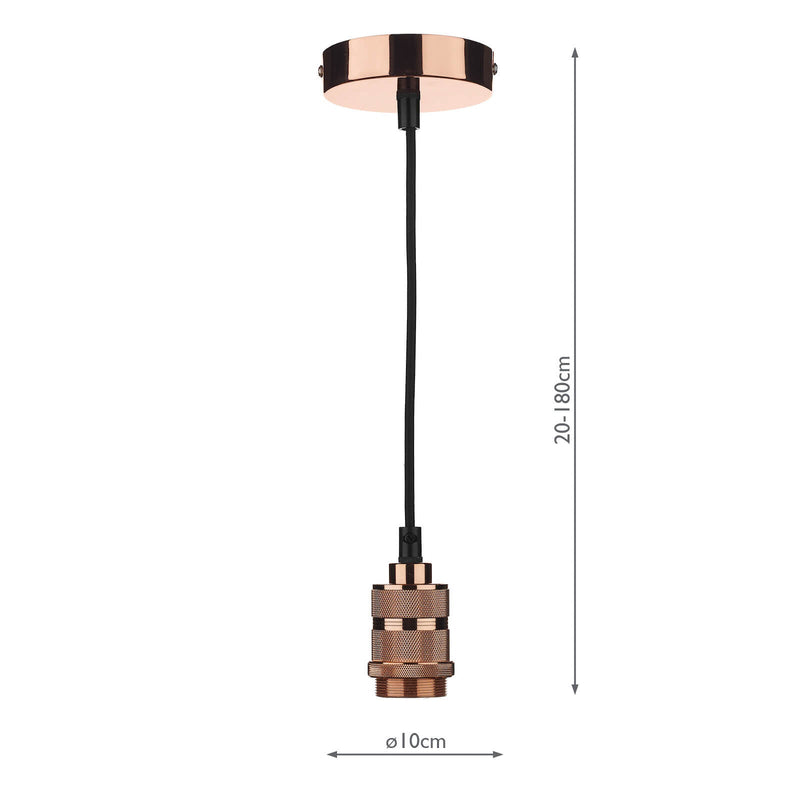 Dar Lighting 1 Light E27 Decorative Suspension Copper • SP8664