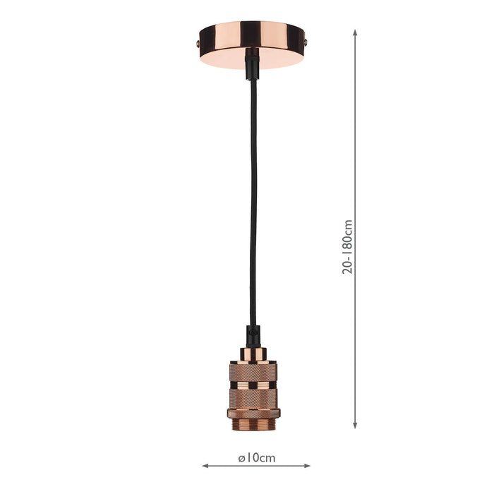 Dar Lighting 1 Light E27 Decorative Suspension Copper • SP8664