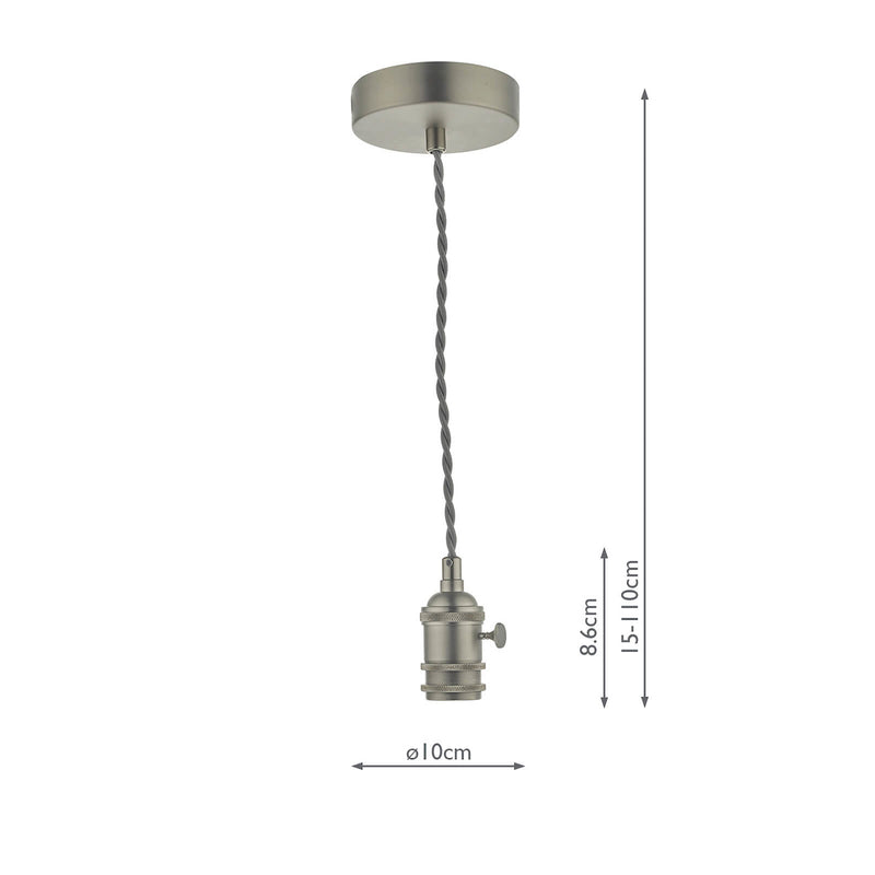 Dar Lighting Accessory 1 Light Antique Chrome E14 Suspension • SPB0161