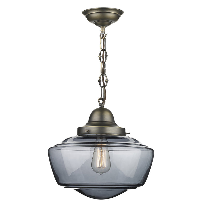 David Hunt STO0110 Stowe Single Light Smoked Pendant Ceiling Light
