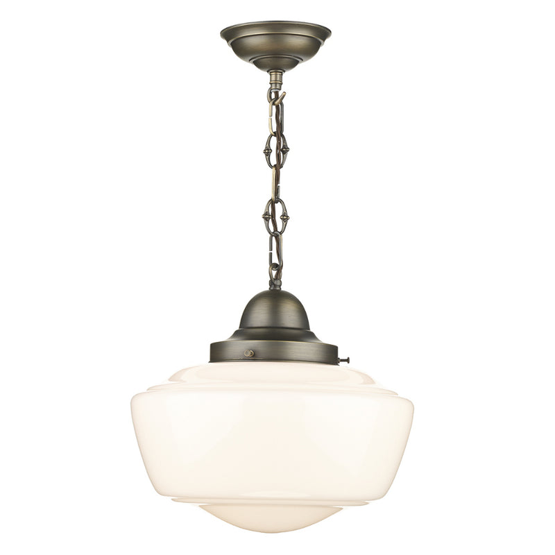 David Hunt STO012 Stowe Single Light Opal Pendant Ceiling Light
