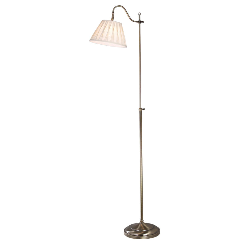 Dar Lighting Suffolk Rise & Fall Floor Lamp Antique Brass With Shade • SUF4975-X