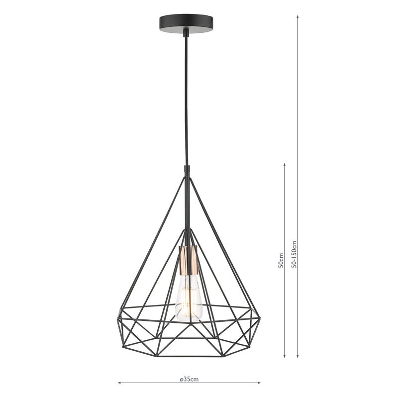 Dar Lighting Sword Pendant Black and Copper • SWO0122