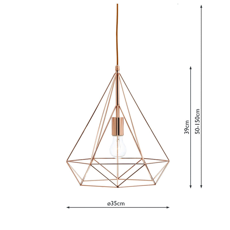 Dar Lighting Sword 1 Light Pendant Copper • SWO0164