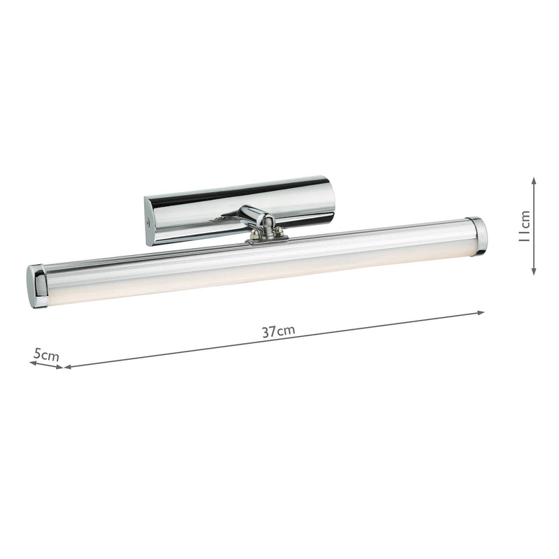 Dar Lighting Sydney Small Bathroom Wall Light Polished Chrome IP44 LED • SYD6650