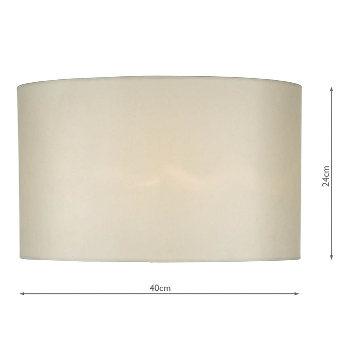 Dar Lighting Syracuse White Faux Silk Oval Shade 40cm • SYR1633