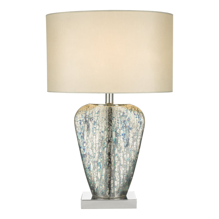 Dar Lighting Syracuse Table Lamp Mercury Glass With Shade • SYR4235