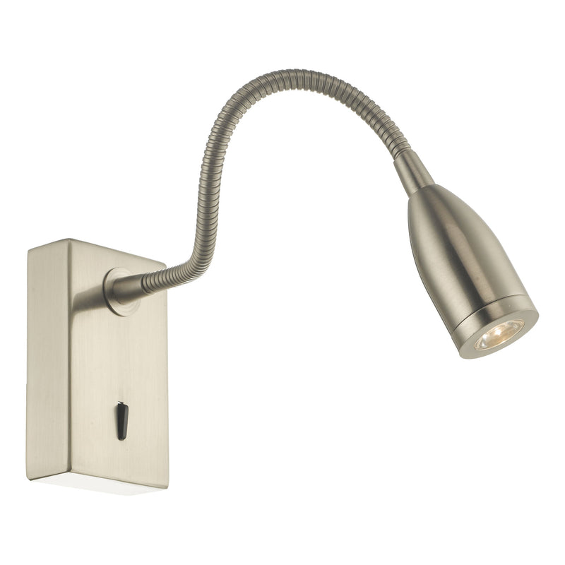 Dar Lighting Tadley Wall Light Satin Nickel LED • TAD0746
