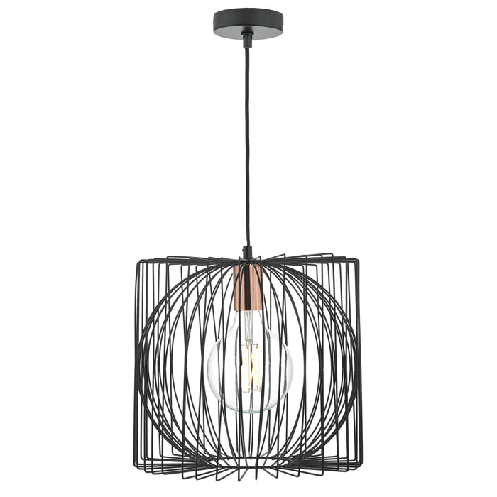 Dar Lighting Taplow Pendant Black & Copper • TAP0122