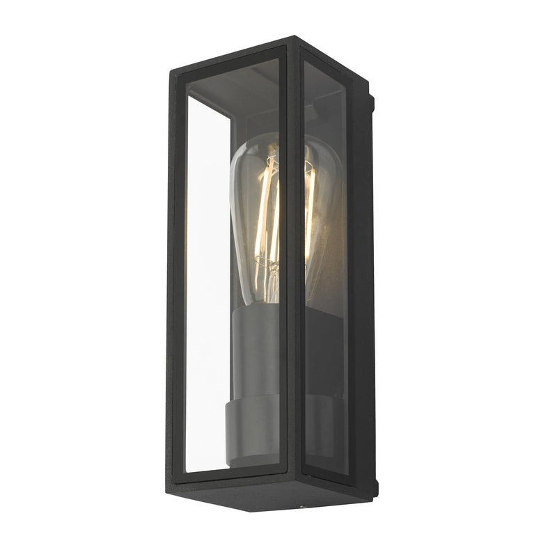 Dar Lighting Taryn Outdoor Wall Light Matt Grey Glass IP65 • TAR1639