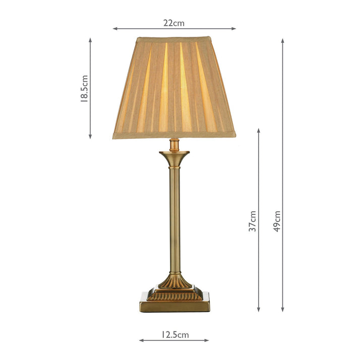 Dar Lighting Taylor Table Lamp Antique Brass With Shade • TAY4075-X