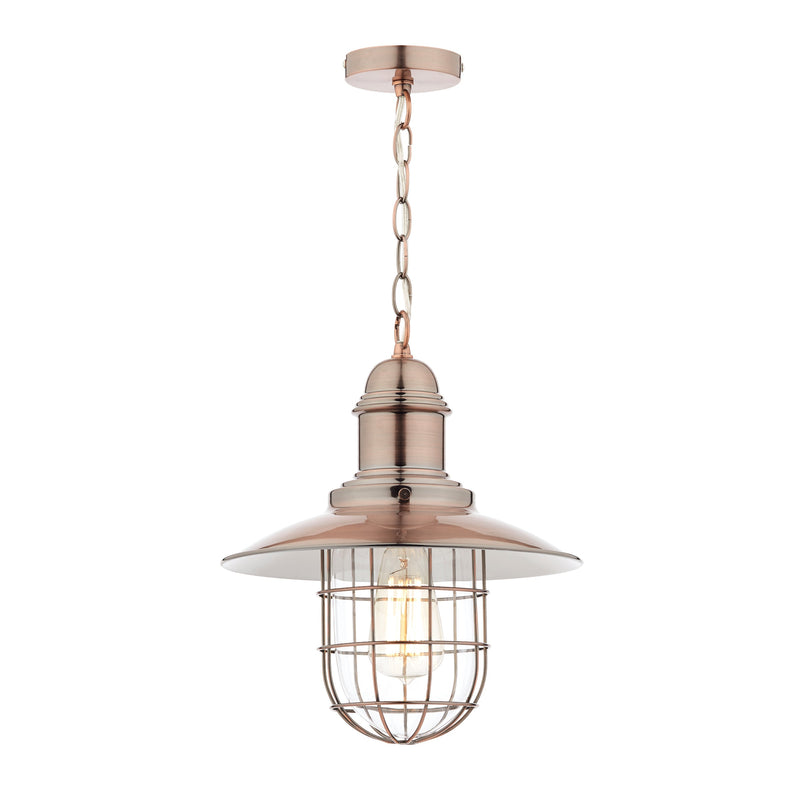 Dar Lighting Terrace 1 Light Pendant Copper • TER0164