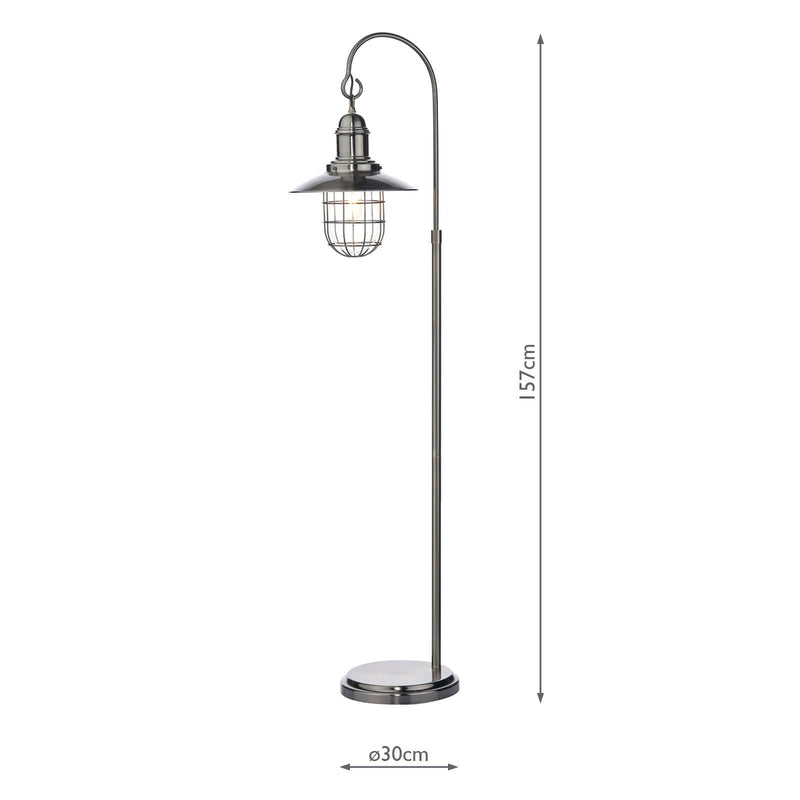 Dar Lighting Terrace Floor Lamp Antique Chrome • TER4961