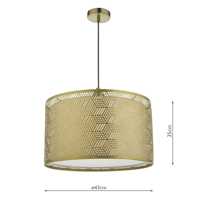 Dar Lighting Tino Easy Fit Pendant Shade Gold • TIN6535