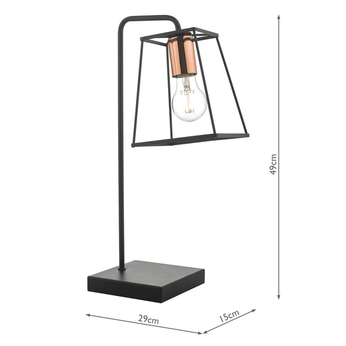 Dar Lighting Tower Table Lamp Black & Copper • TOW4122