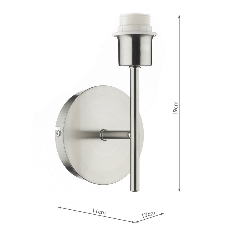 Dar Lighting Tuscan Single Wall Bracket Base Only Satin Chrome • TUS0746