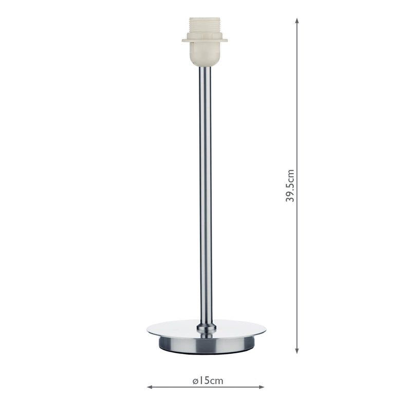 Dar Lighting Tuscan Table Lamp Satin Chrome Base Only • TUS4046