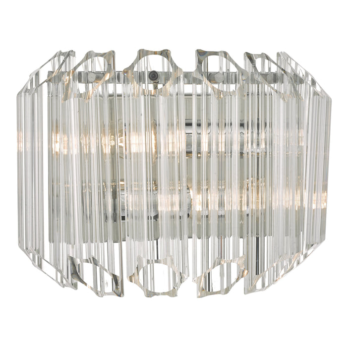 Dar Lighting Tuvalu 2 Light Wall Light Glass & Polished Chrome • TUV0908