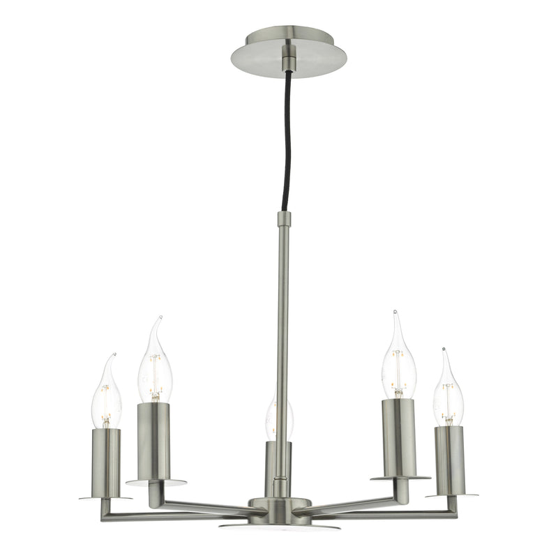 Dar Lighting Tyler 5lt Pendant Satin Nickel Fitting Only • TYL0538