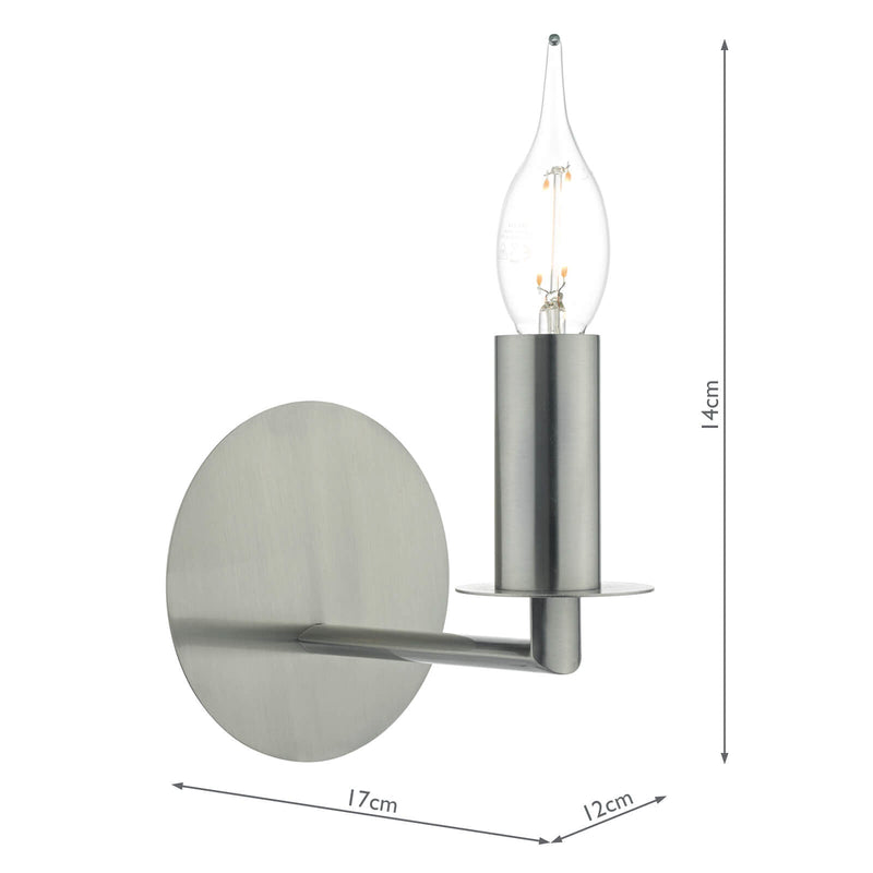 Dar Lighting Tyler Wall Light Satin Nickel Fitting Only • TYL0738