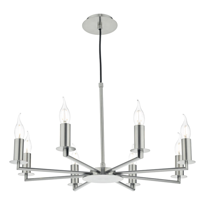 Dar Lighting Tyler 8lt Pendant Satin Nickel Fitting Only • TYL0838