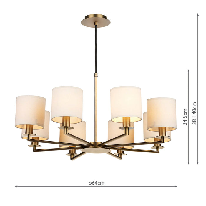 Dar Lighting Tyler 8lt Pendant Bronze Fitting Only • TYL0863