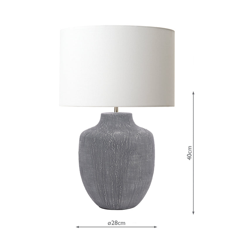 Dar Lighting Udine Table Lamp Textured Grey Base Only • UDI4239