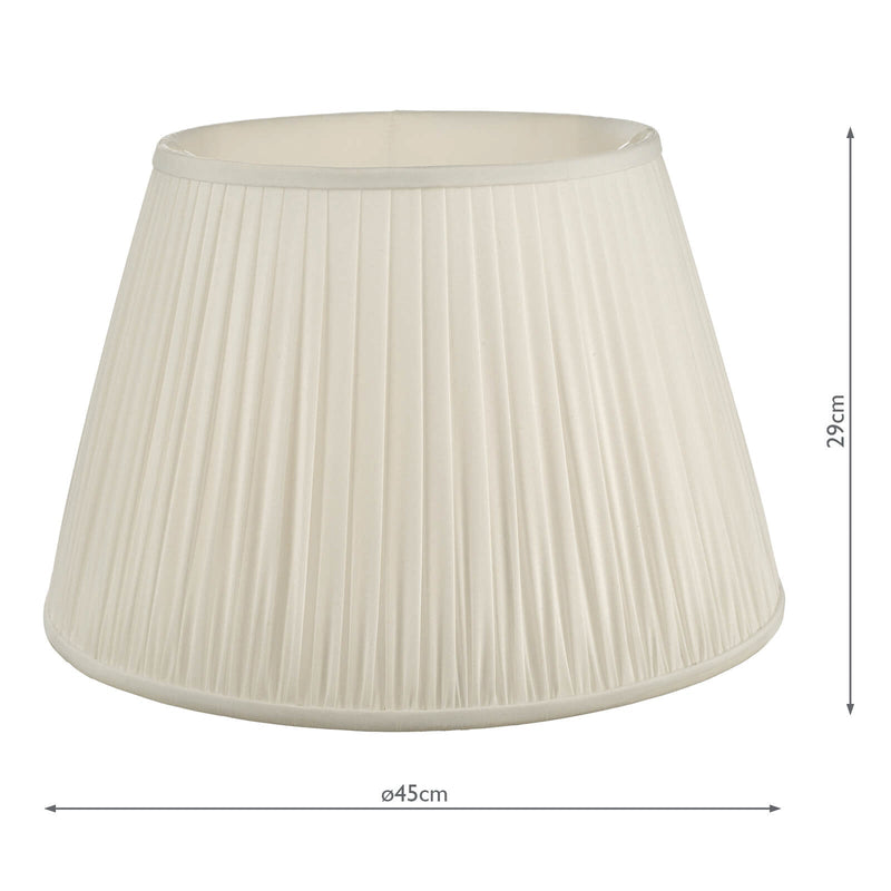 Dar Lighting Ulyana Ivory Faux Silk Pleated Shade 45cm • ULY1815