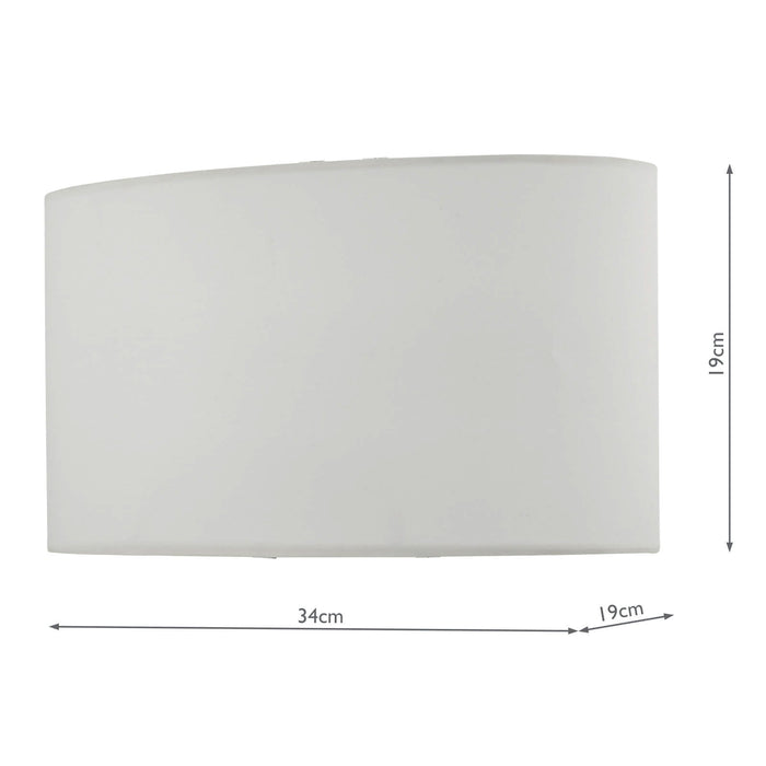 Dar Lighting Utara Ivory Faux Silk Oval Shade 34cm • UTA1315