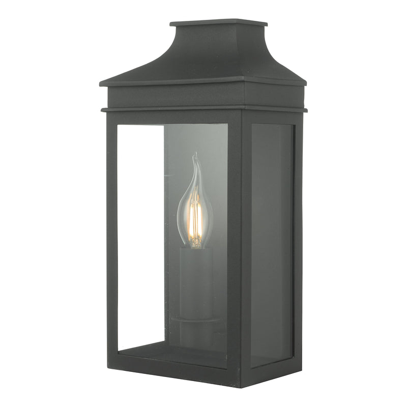 Dar Lighting Vapour Coach Lantern Outdoor Wall Light Matt Black IP44 • VAP5222