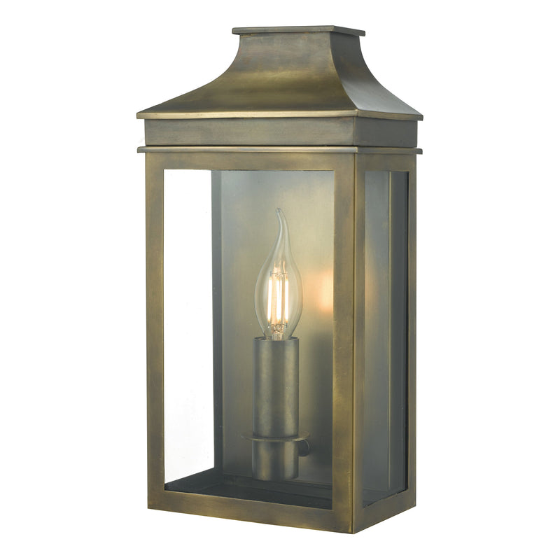 Dar Lighting Vapour Coach Lantern Outdoor Wall Light Weathered Brass IP44 • VAP5245