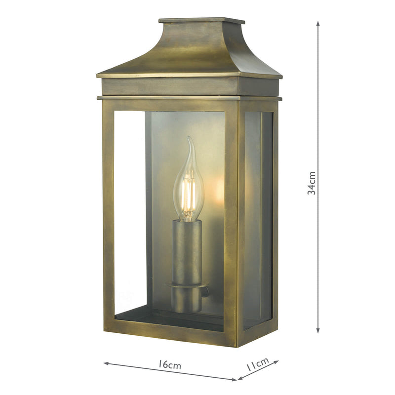 Dar Lighting Vapour Coach Lantern Outdoor Wall Light Weathered Brass IP44 • VAP5245