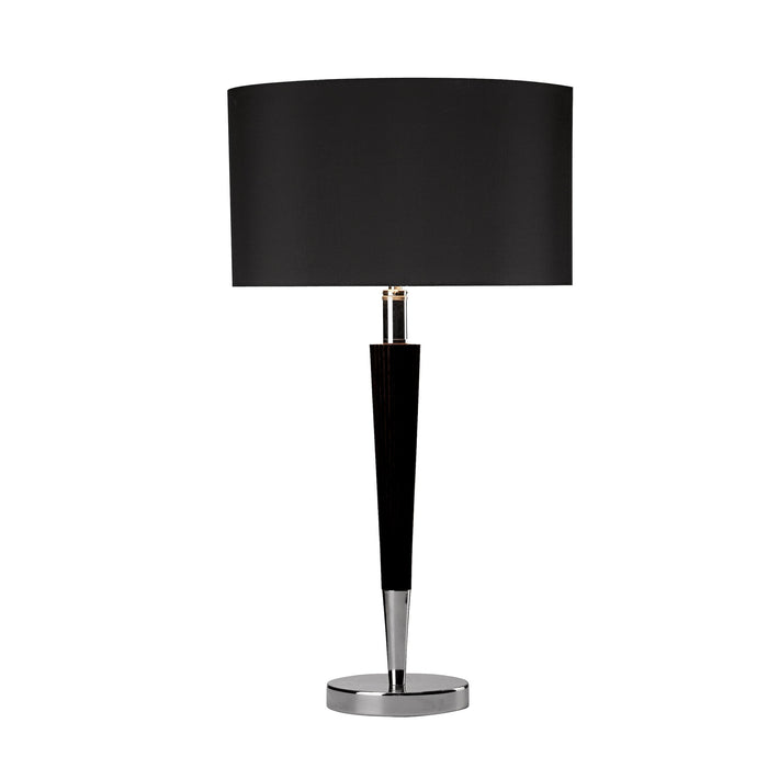 Dar Lighting Viking Table Lamp Polished Chrome Black With Shade • VIK4022