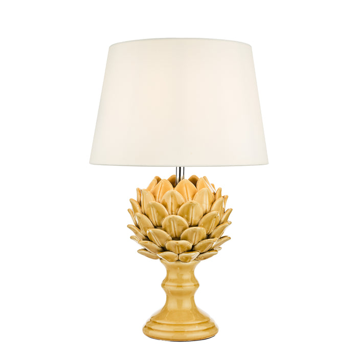 Dar Lighting Violetta Table Lamp Yellow Ceramic Base Only • VIO4226