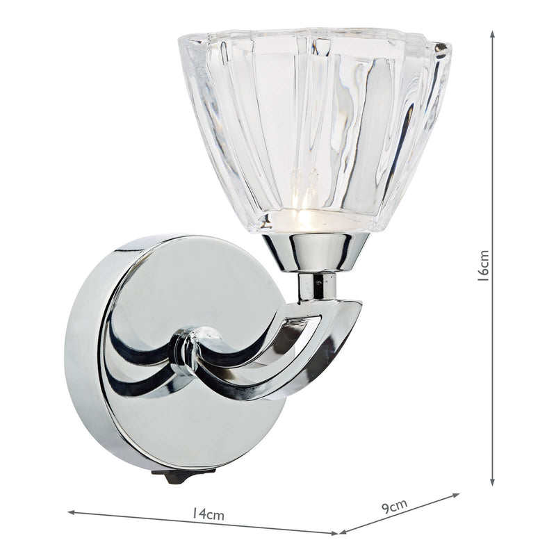 Dar Lighting Vito Single Wall Bracket Polished Chrome • VIT0750